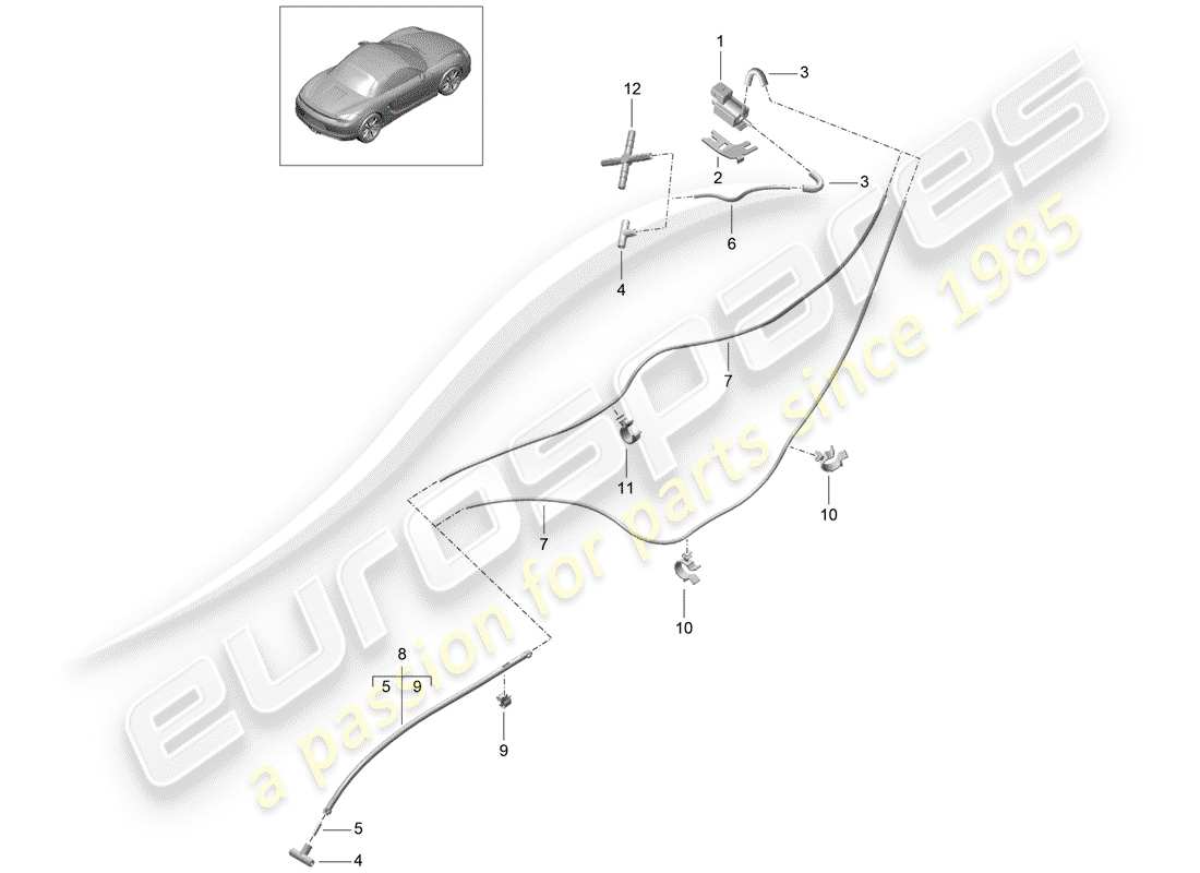 porsche 2014 (981 boxster) sistema de escape diagrama de piezas