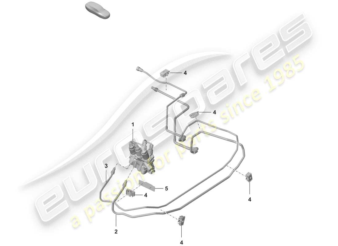 porsche 2020 (992-1) diagrama de piezas de la línea hidráulica
