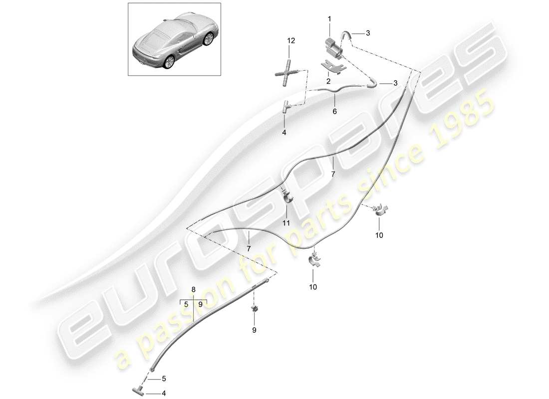 porsche 2016 (981 cayman) diagrama de piezas del sistema de escape