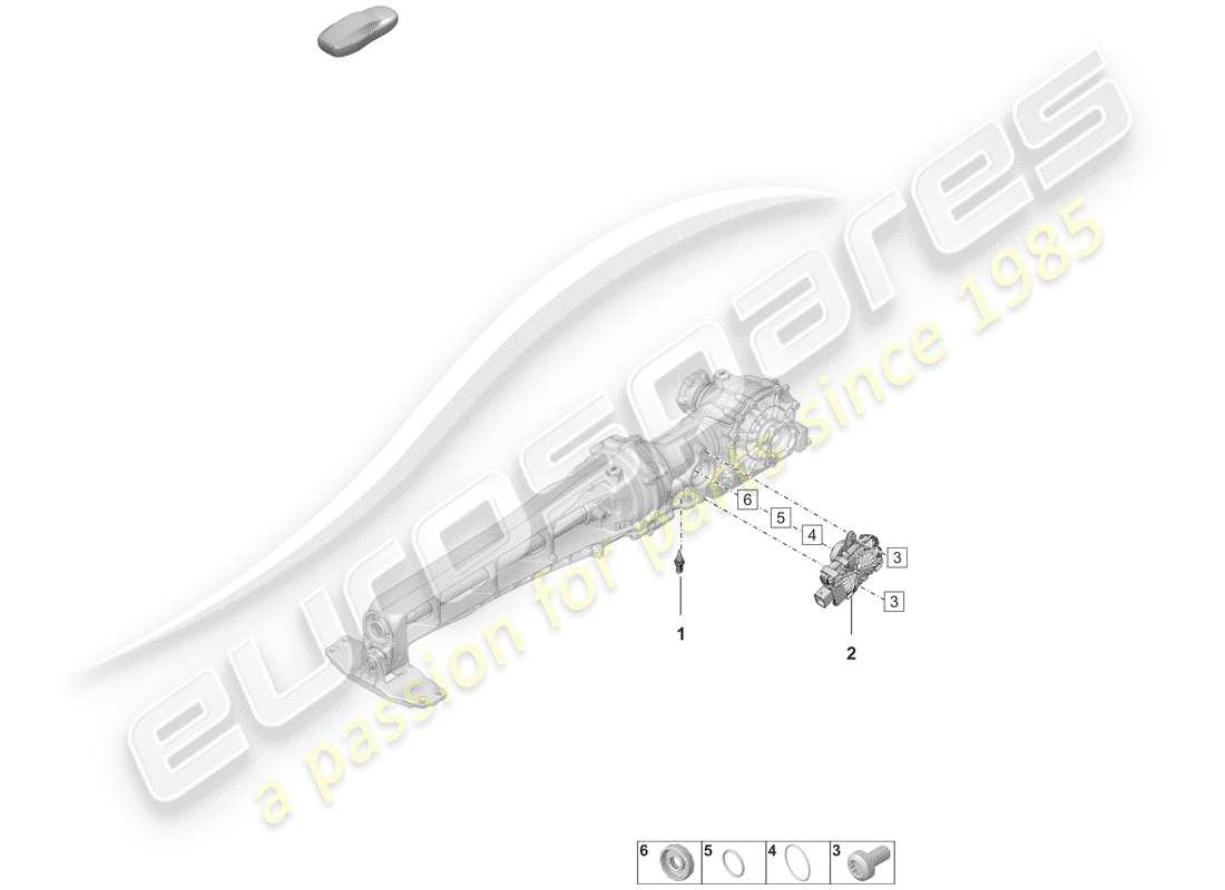 porsche 2019 (992-1) diferencial del eje delantero diagrama de piezas
