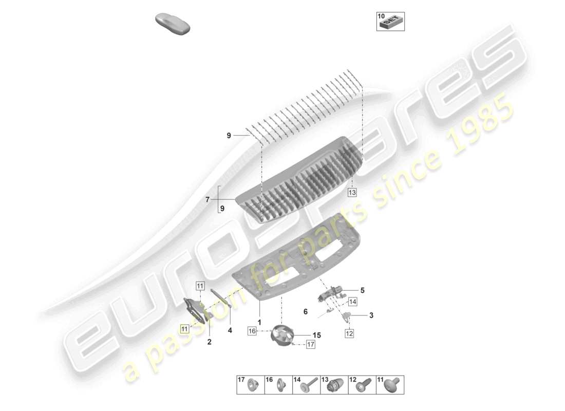 porsche 2020 (992-1) paquete sport design de portón trasero/tapa del maletero diagrama de piezas