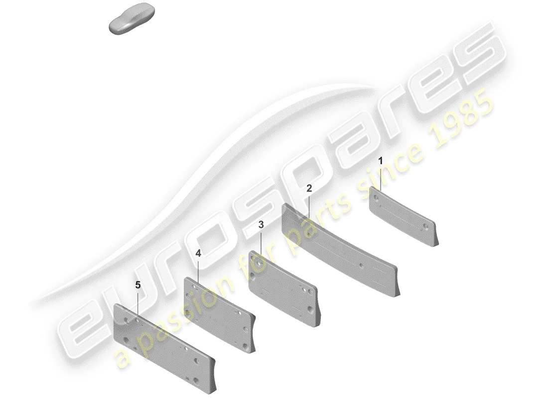 porsche 2020 (992-1) soporte de matrícula diagrama de piezas