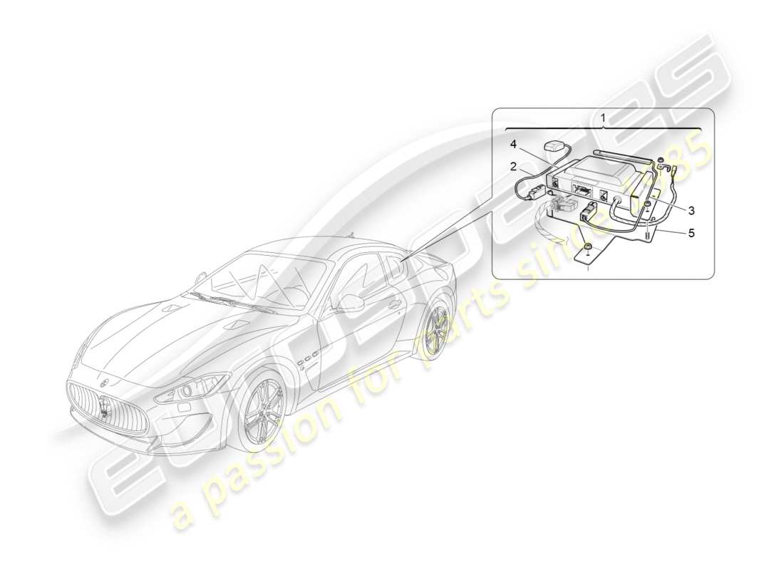 maserati qtp 3.0 tds v6 275hp (2015) diagrama de piezas del sistema de alarma e inmovilizador