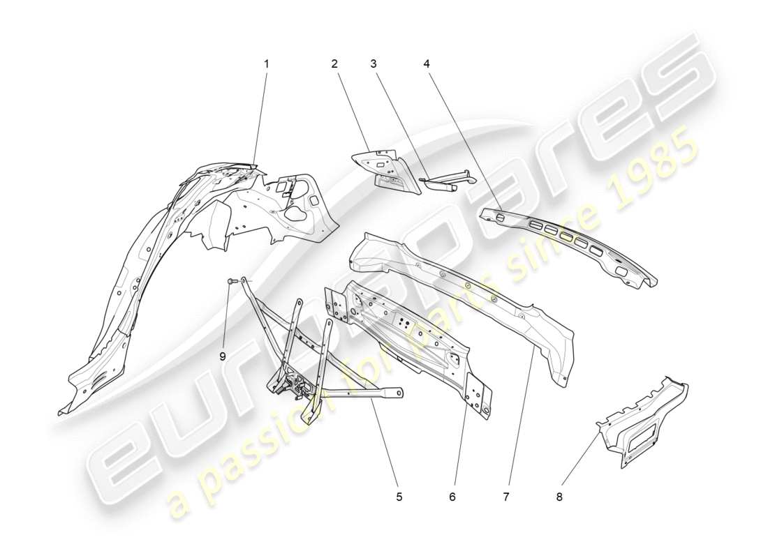 maserati qtp 3.0 bt v6 410hp (2014) diagrama de piezas de la carrocería y los paneles exteriores traseros