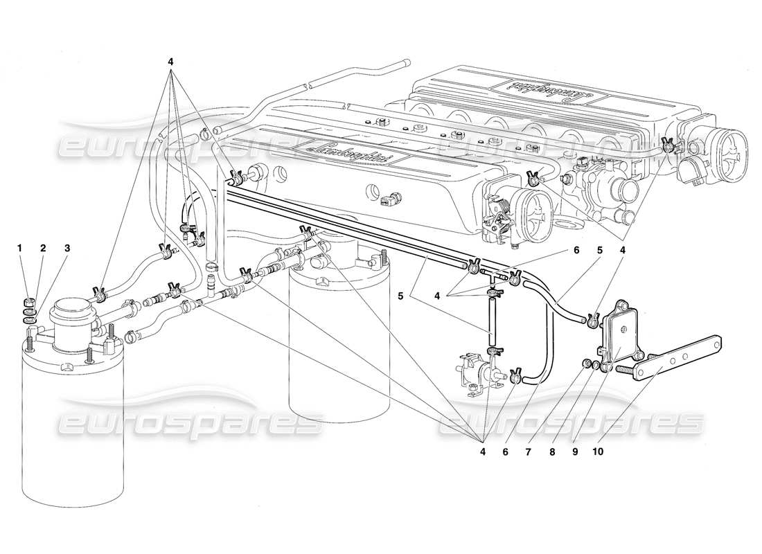 lamborghini diablo sv (1997) diagrama de piezas del sistema de combustible