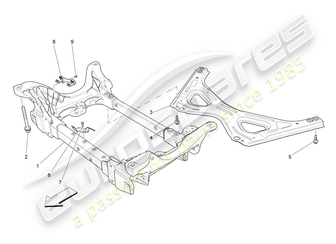 maserati qtp 3.0 bt v6 410hp (2014) diagrama de piezas del chasis delantero