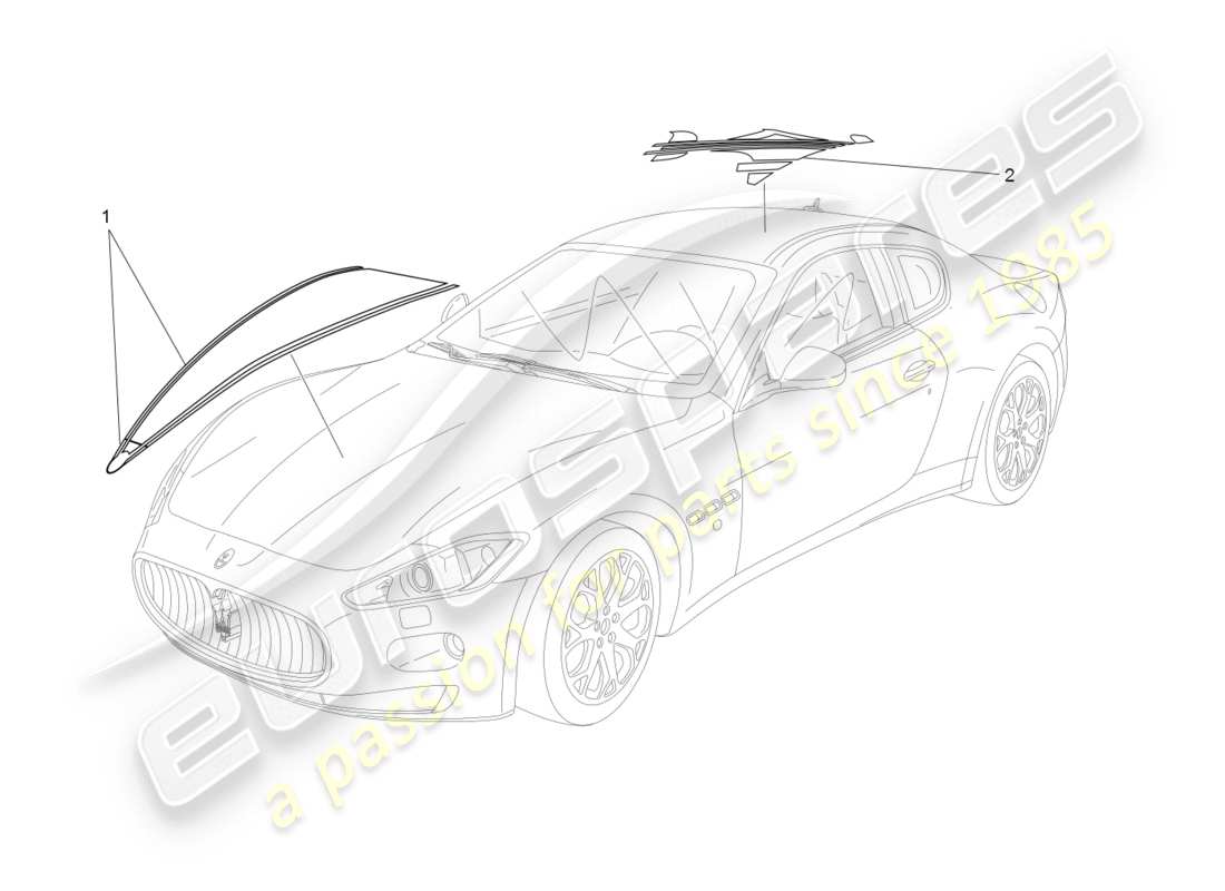maserati granturismo (2008) protectores, embellecedores y paneles de cobertura diagrama de piezas