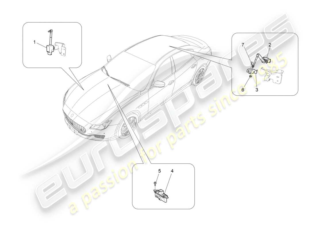 maserati qtp 3.0 bt v6 410hp (2014) diagrama de piezas de control del sistema de iluminación