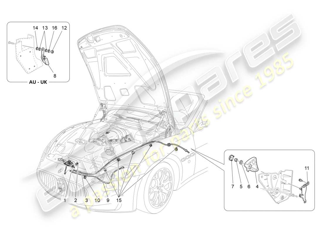 un diagrama de piezas del catálogo de piezas maserati granturismo (2015)