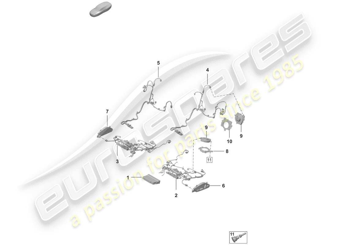 porsche 2020 (992-1) electricidad diagrama de piezas