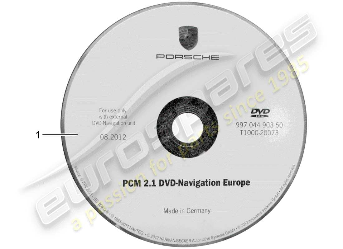 porsche 2001 (tequipment) navegación diagrama de piezas