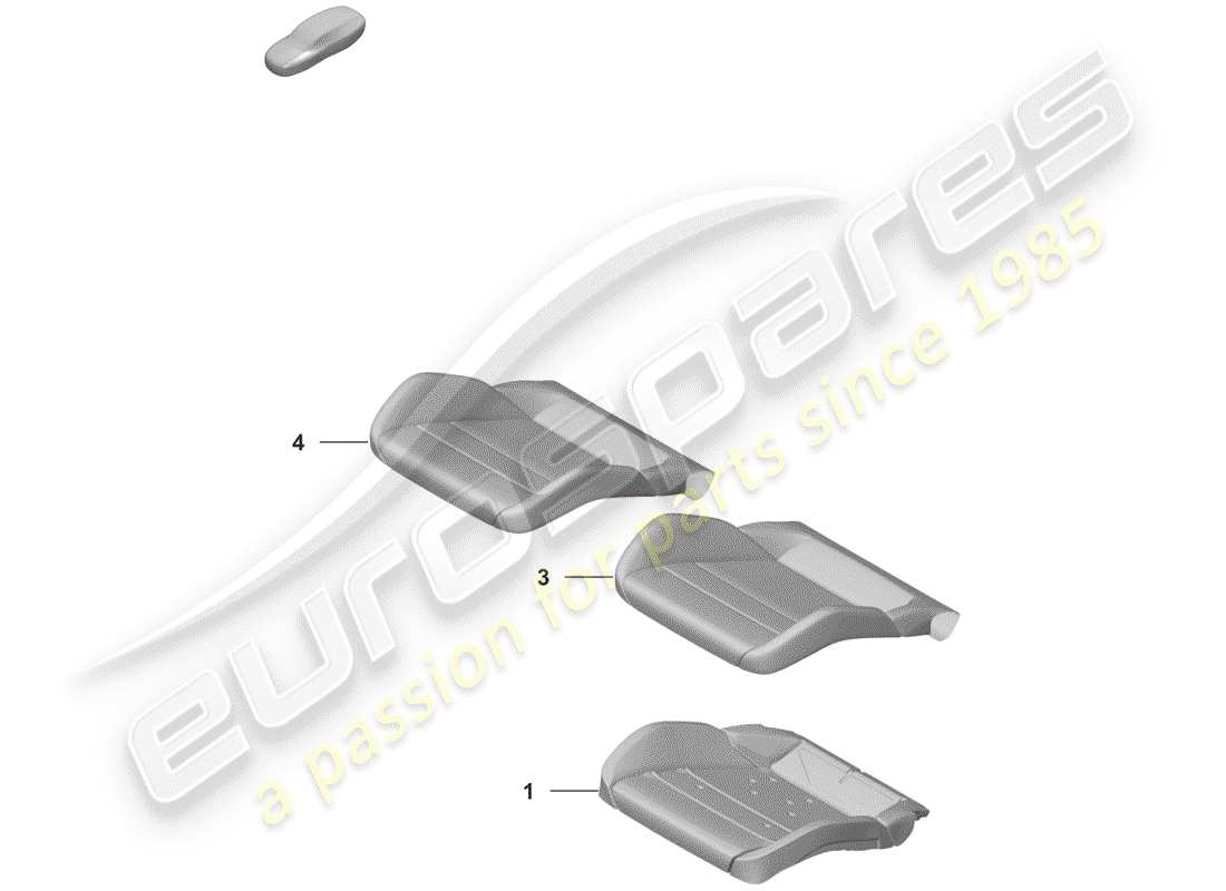 porsche 2020 (992-1) parte de espuma diagrama de piezas