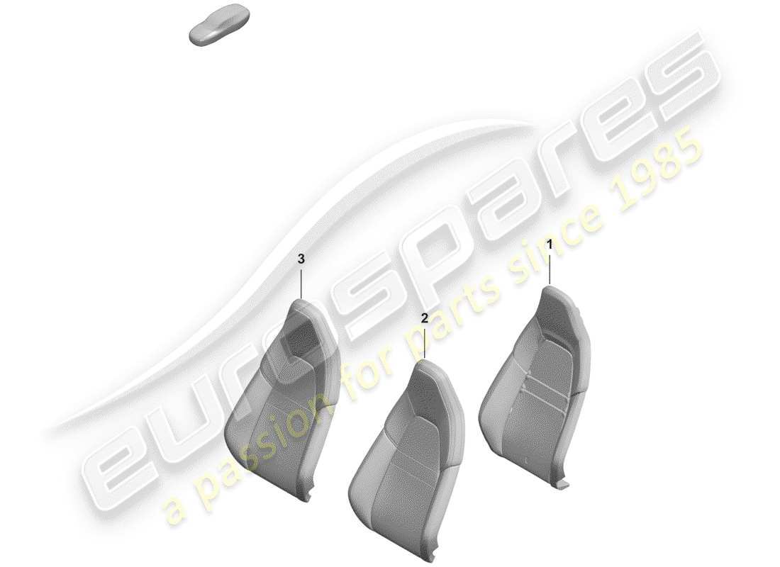 porsche 2019 (992-1) parte de espuma diagrama de piezas