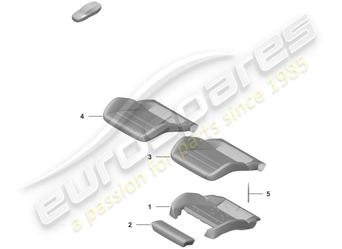 porsche 2020 (992-1) parte de espuma diagrama de piezas