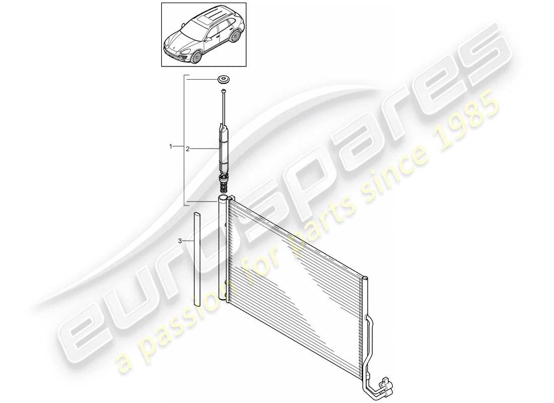 porsche 2013 (cayenne e2 92a) condensador diagrama de piezas