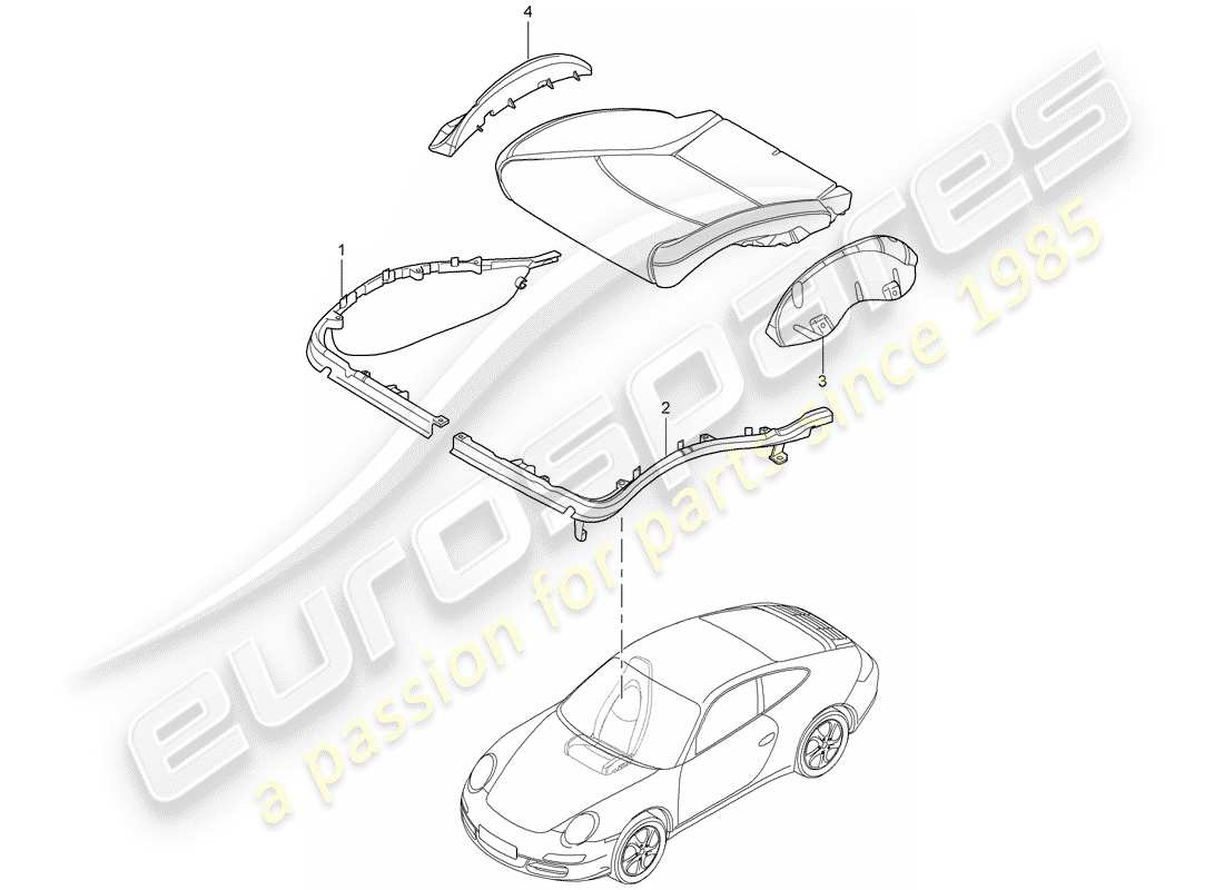 porsche 2012 (997-2) portador de cojín diagrama de piezas