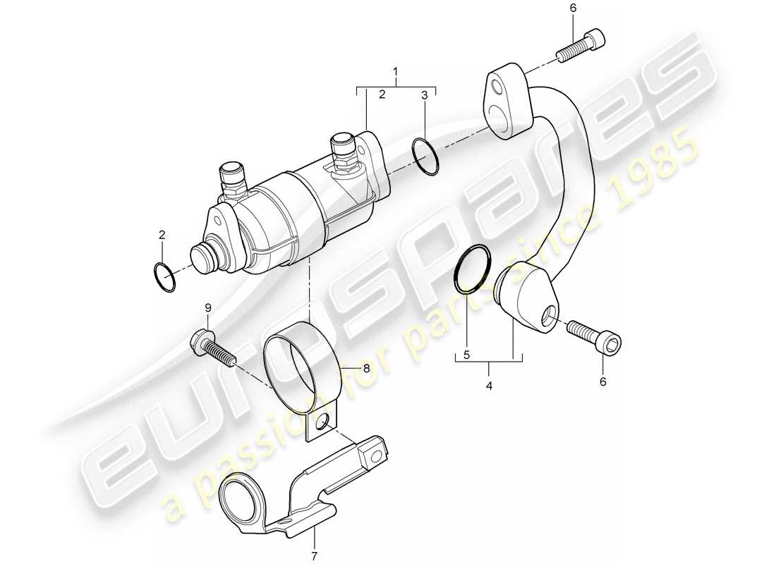 porsche 2009 997-2 turbo / gt2 enfriamiento de combustible diagrama de piezas