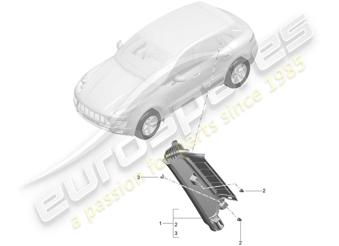 porsche 2016 (macan) recubrimiento diagrama de piezas