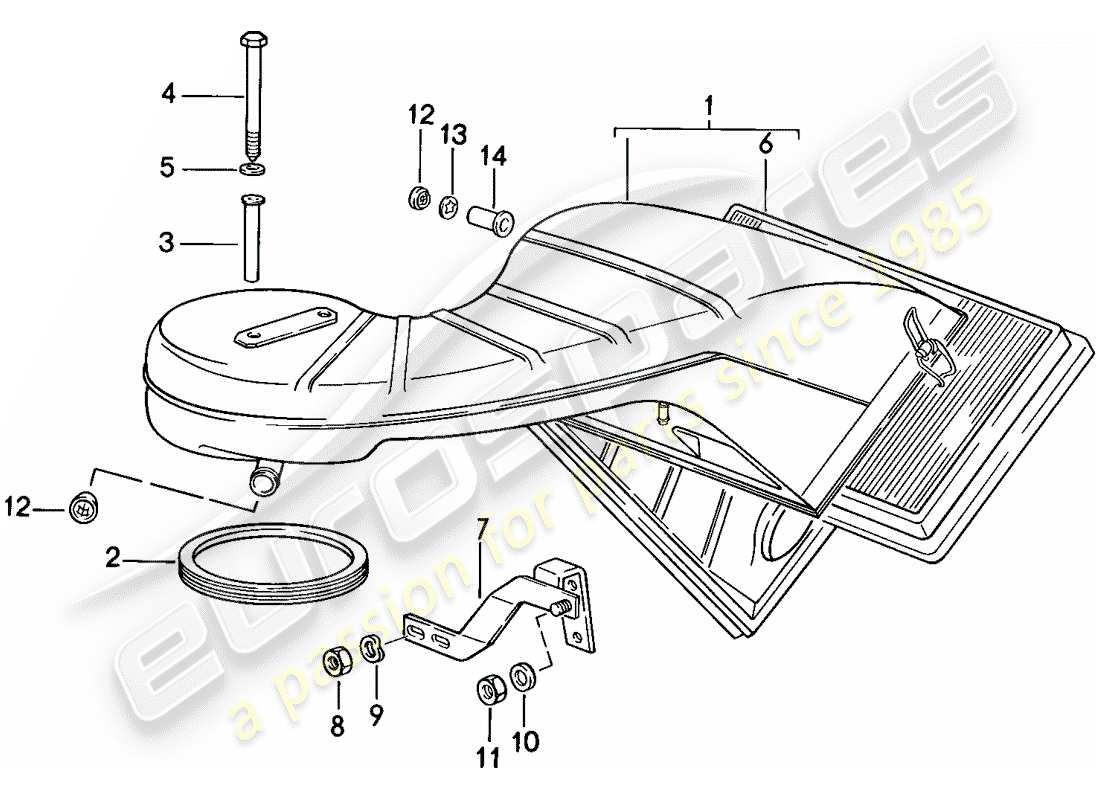 porsche 1985 (911) filtro de aire diagrama de piezas