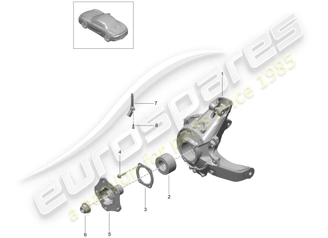 porsche 2013 (981 boxster) eje posterior diagrama de piezas