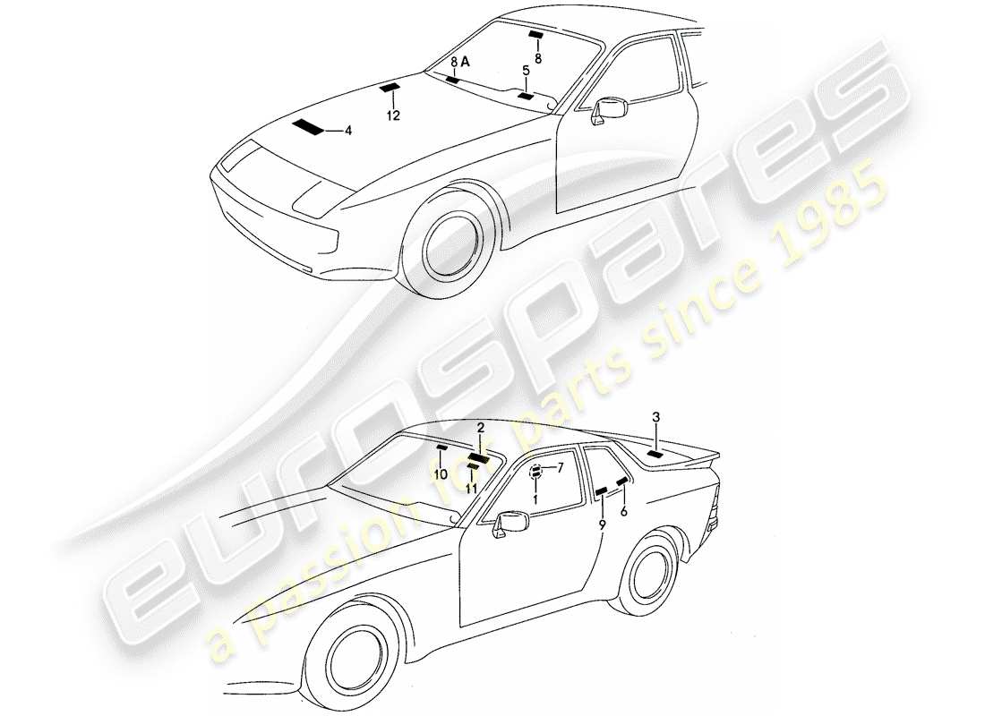 porsche 1991 (944) señales/avisos diagrama de piezas