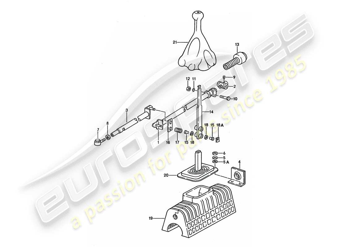 porsche 1994 (928) mecanismo de cambio - para vehiculos con - caja de cambios manual esquema de piezas