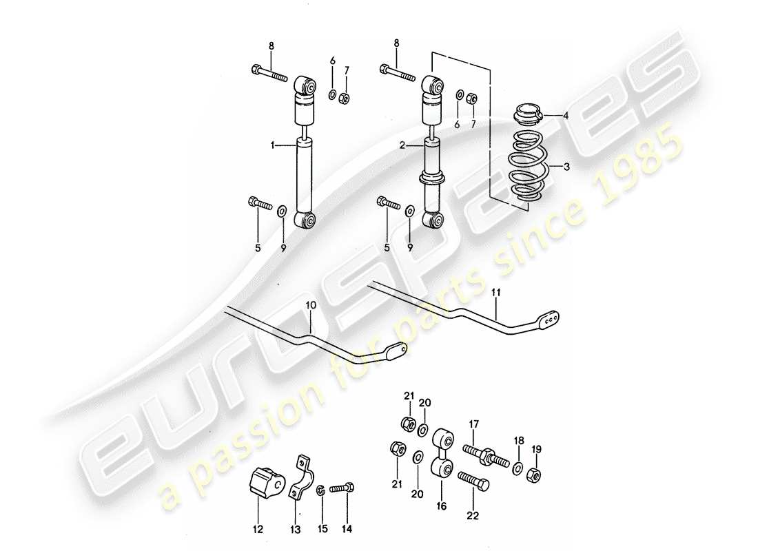 porsche 1992 (968) amortiguador de vibraciones - estabilizador diagrama de piezas