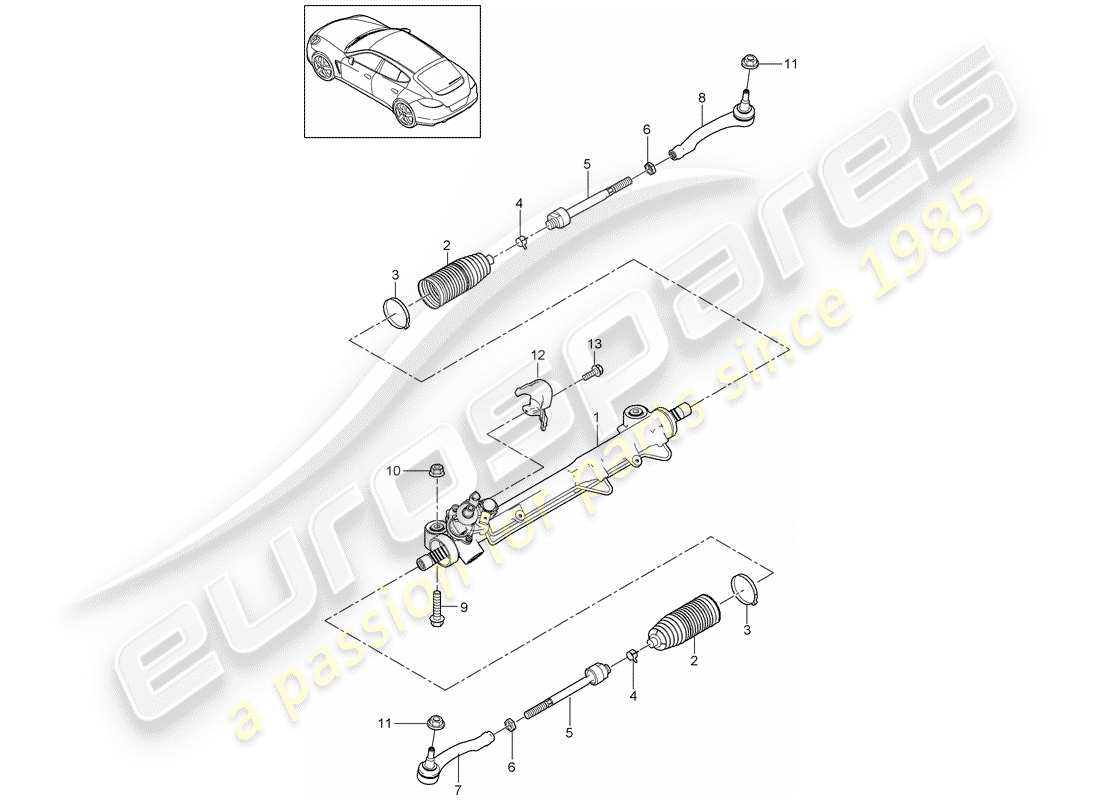 porsche 2016 (panamera 970) dirección asistida diagrama de piezas
