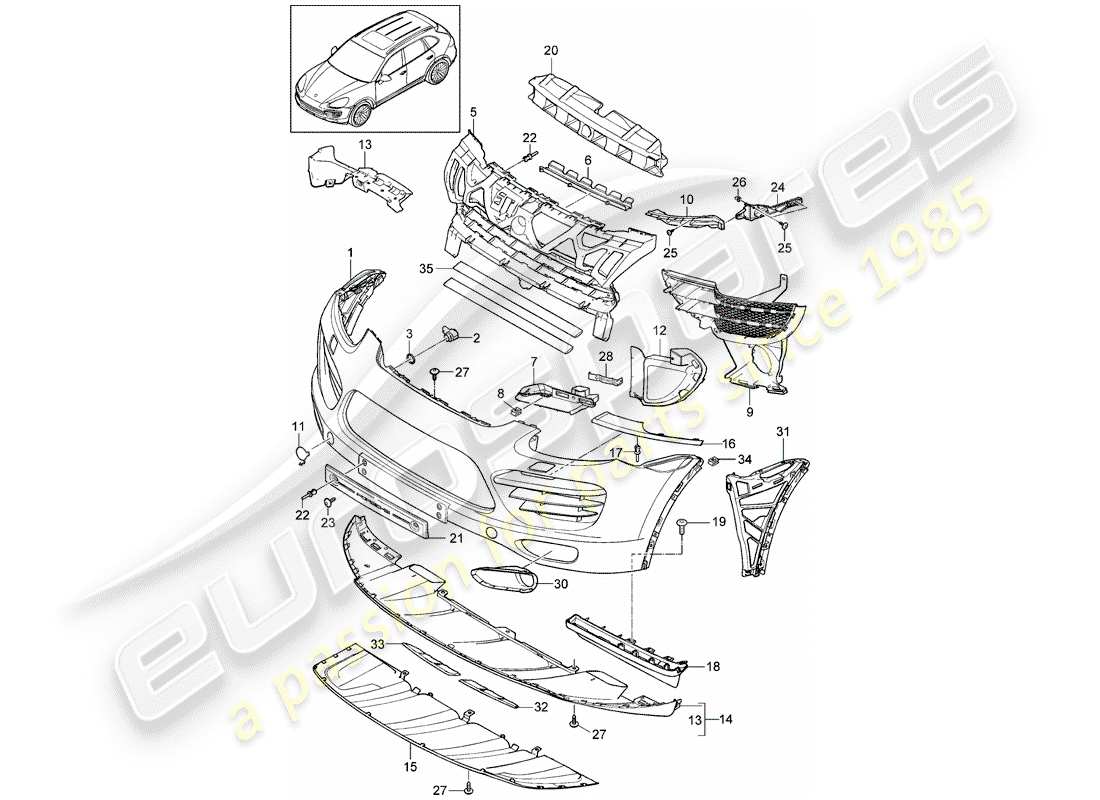 porsche 2016 (cayenne e2 92a) diagrama de piezas del revestimiento