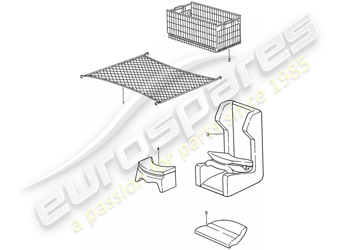 porsche 1988 (924s) accesorios diagrama de piezas