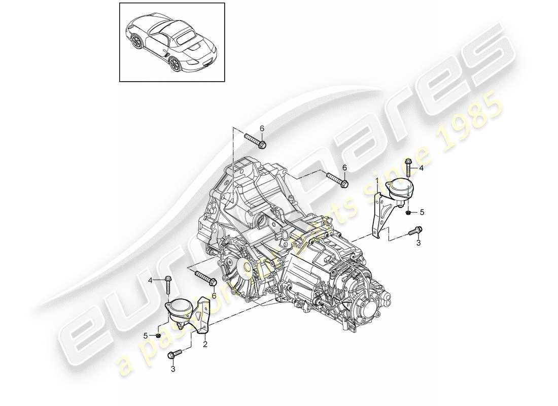 porsche 2012 (987 boxster) - pdk - diagrama de piezas
