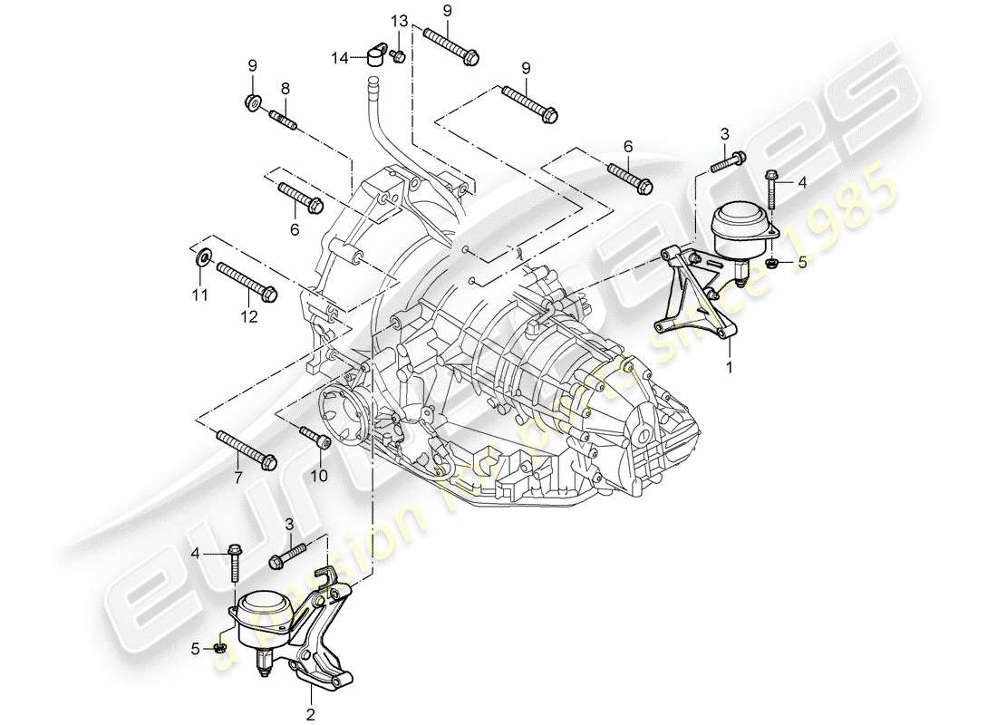 porsche 2007 (987 cayman) tiptronic diagrama de piezas
