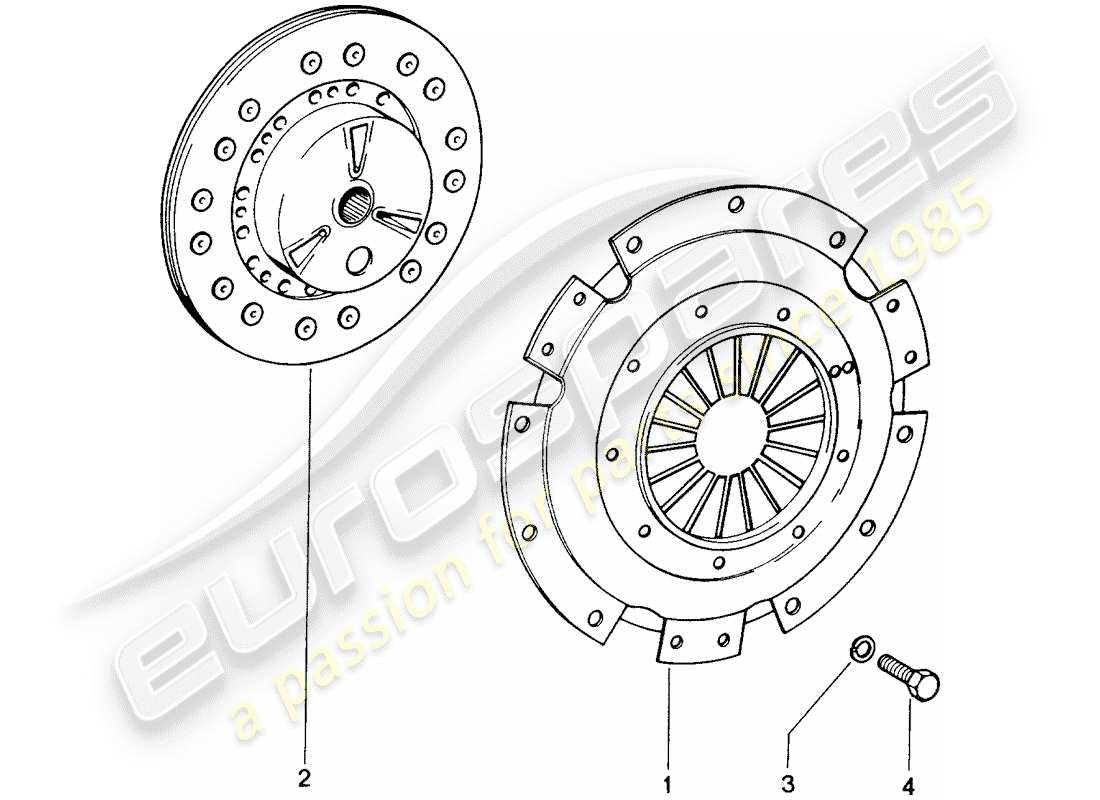 porsche 1975 (914) embrague diagrama de piezas