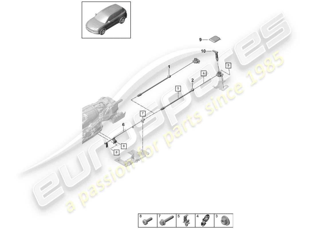 porsche 2020 (cayenne e3 9ya/9yb) unidad de actuación para diagrama de piezas