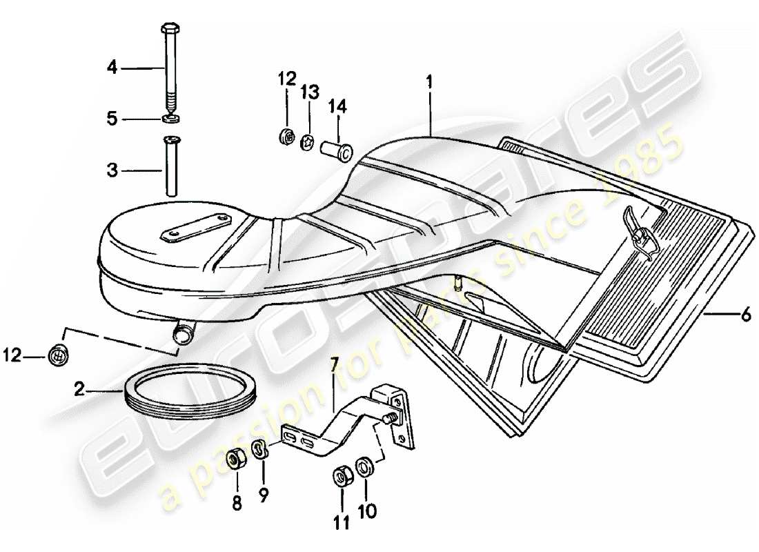porsche 1981 (911) filtro de aire diagrama de piezas