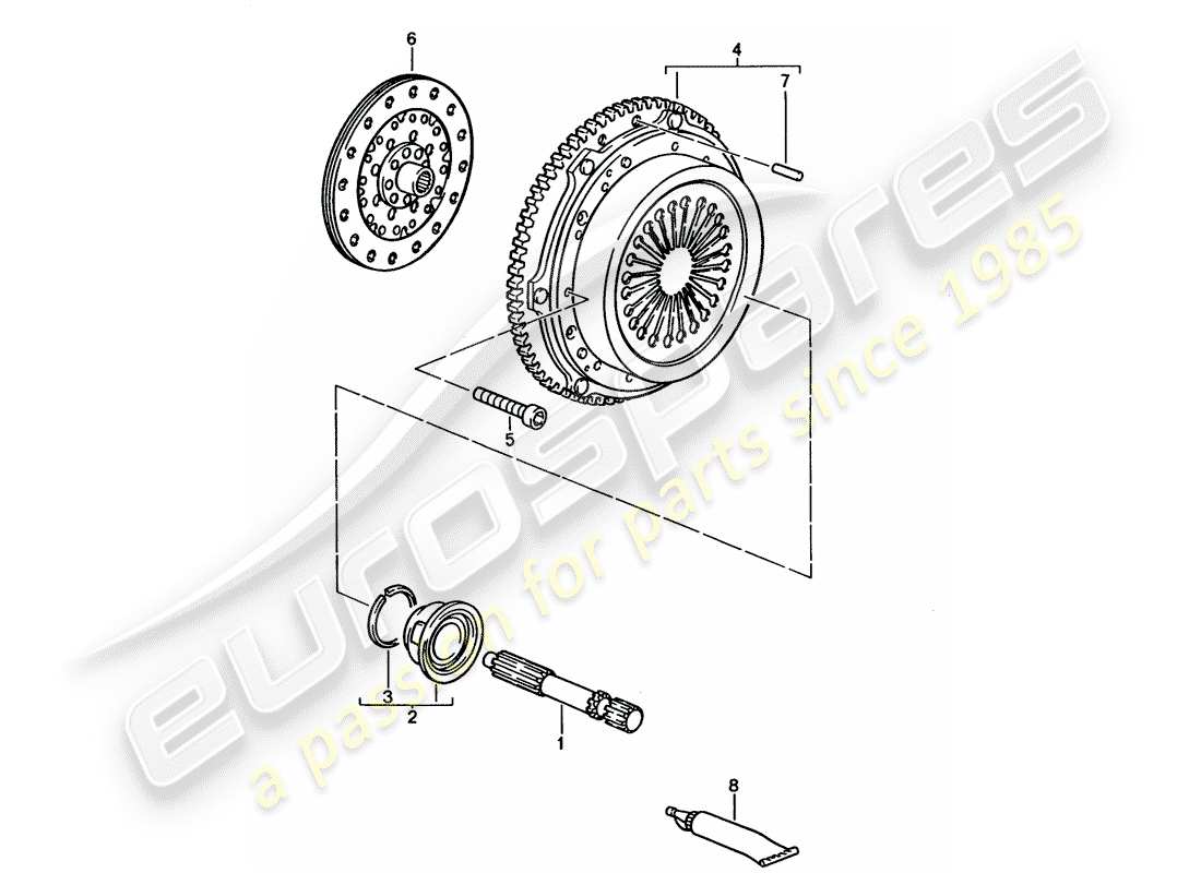 porsche 1994 (928) caja de cambios manual - embrague diagrama de piezas