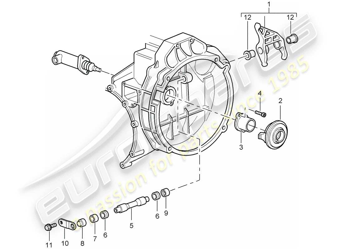 porsche 2009 (997-2 gt3) liberación del embrague diagrama de piezas