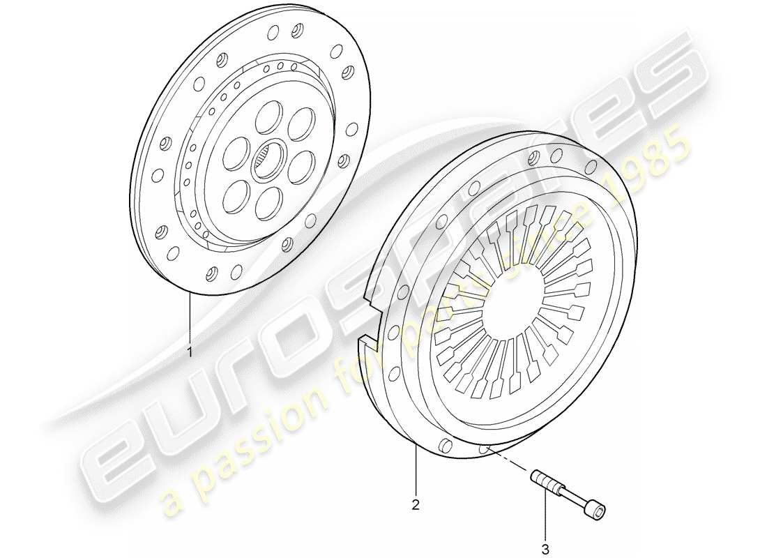 porsche 2009 997-2 turbo / gt2 diagrama de piezas del embrague