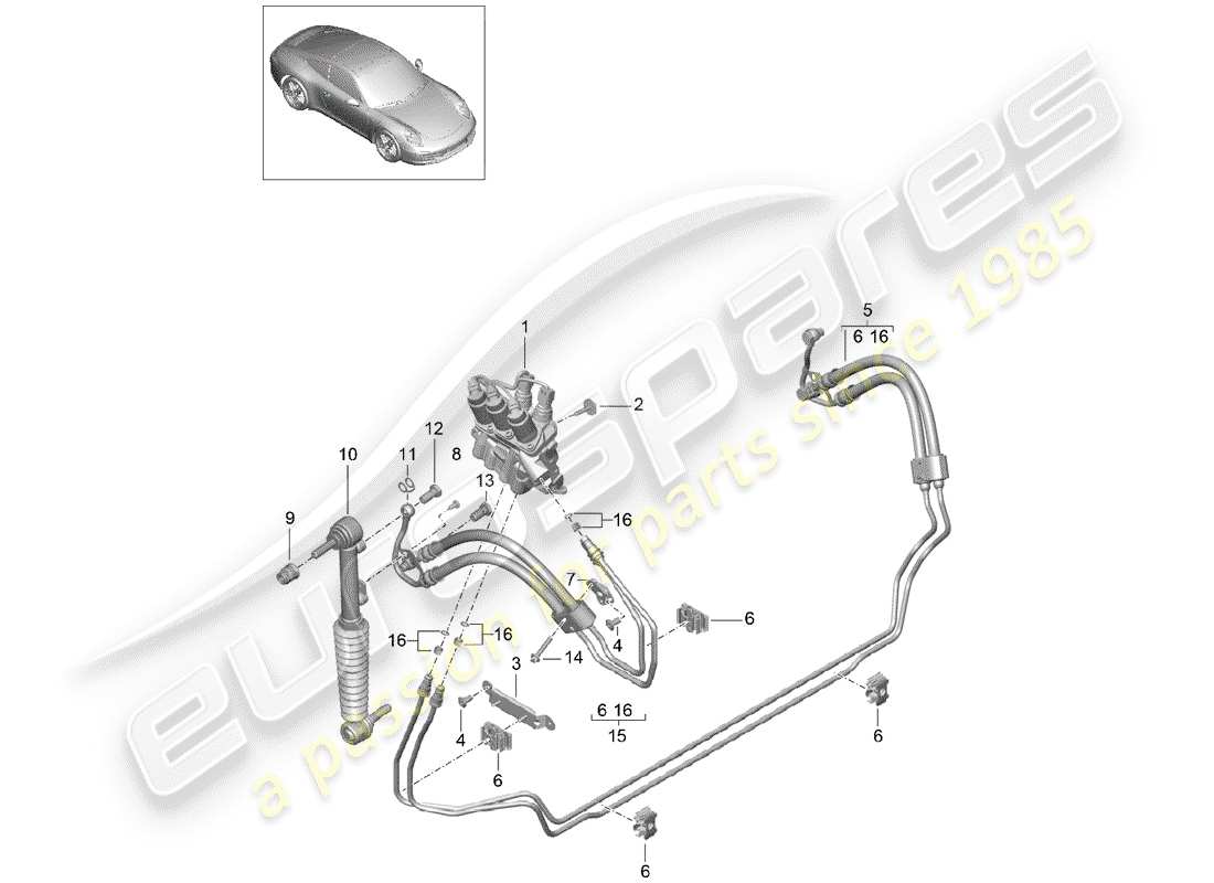 porsche 2012 (991-1) líneas diagrama de piezas
