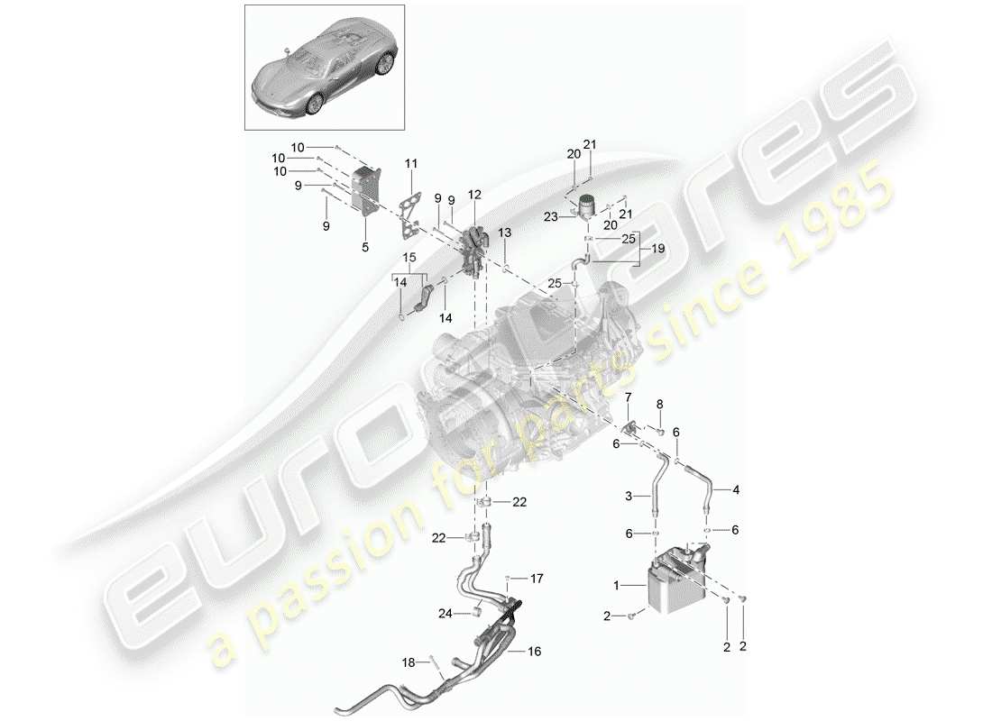 porsche 918 spyder (2015) - pdk - diagrama de piezas