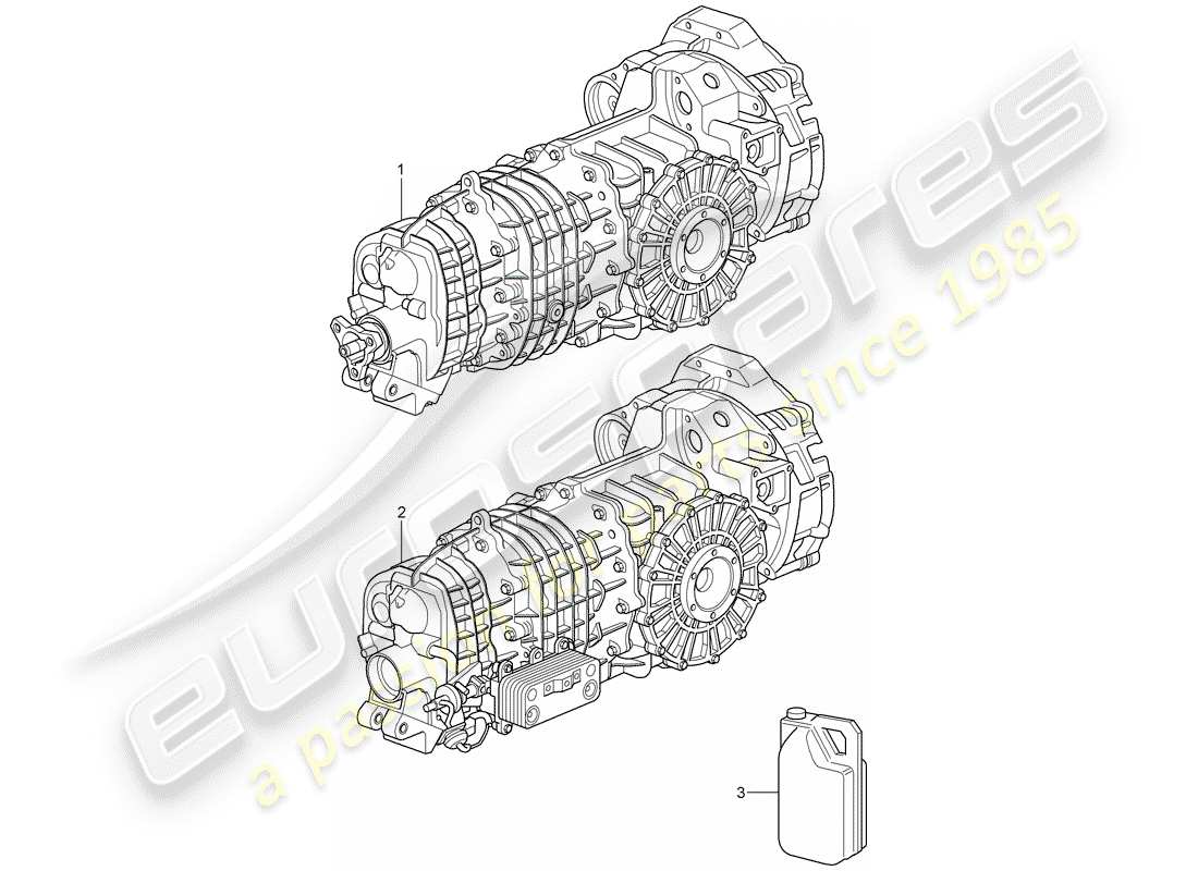 porsche 2009 997-2 turbo / gt2 transmisión de repuesto diagrama de piezas