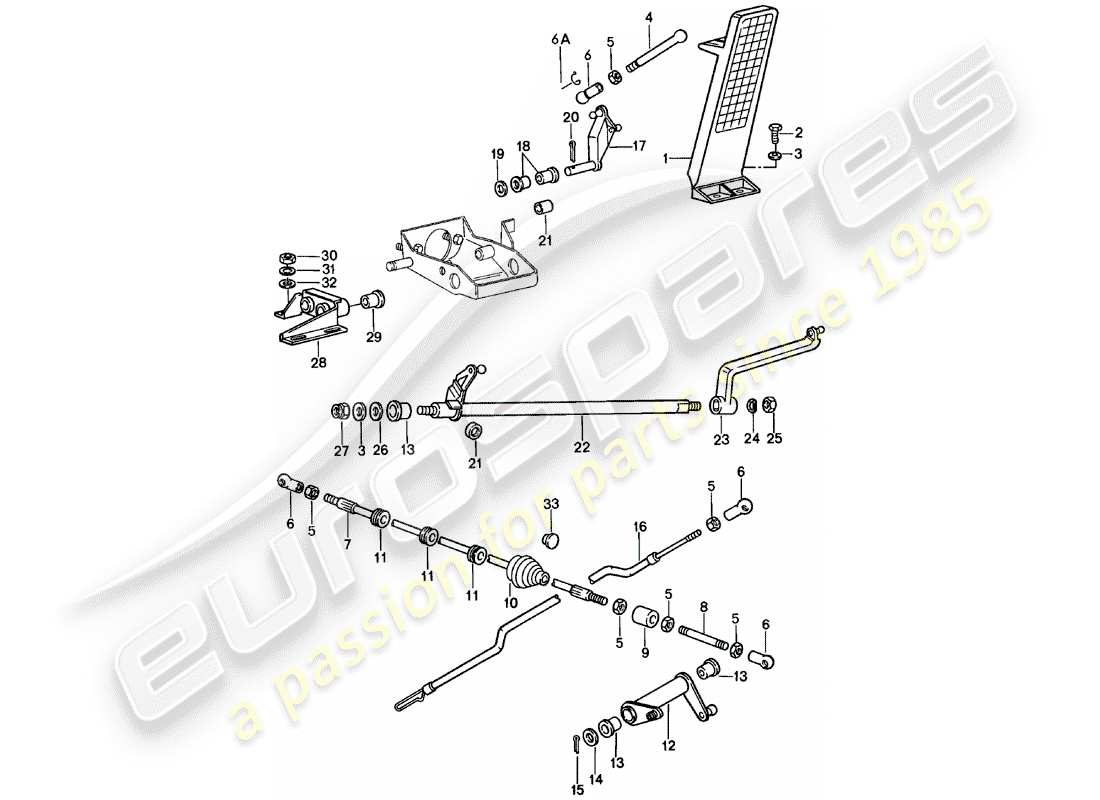 porsche 1981 (911) pedal del acelerador - control del acelerador diagrama de piezas