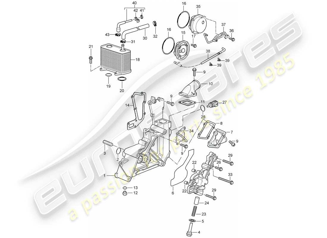 porsche 2007 (997-1) bomba de aceite diagrama de piezas