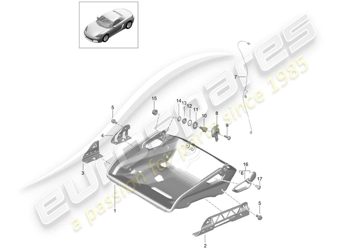 porsche 2019 (718 boxster) diagrama de piezas de seat
