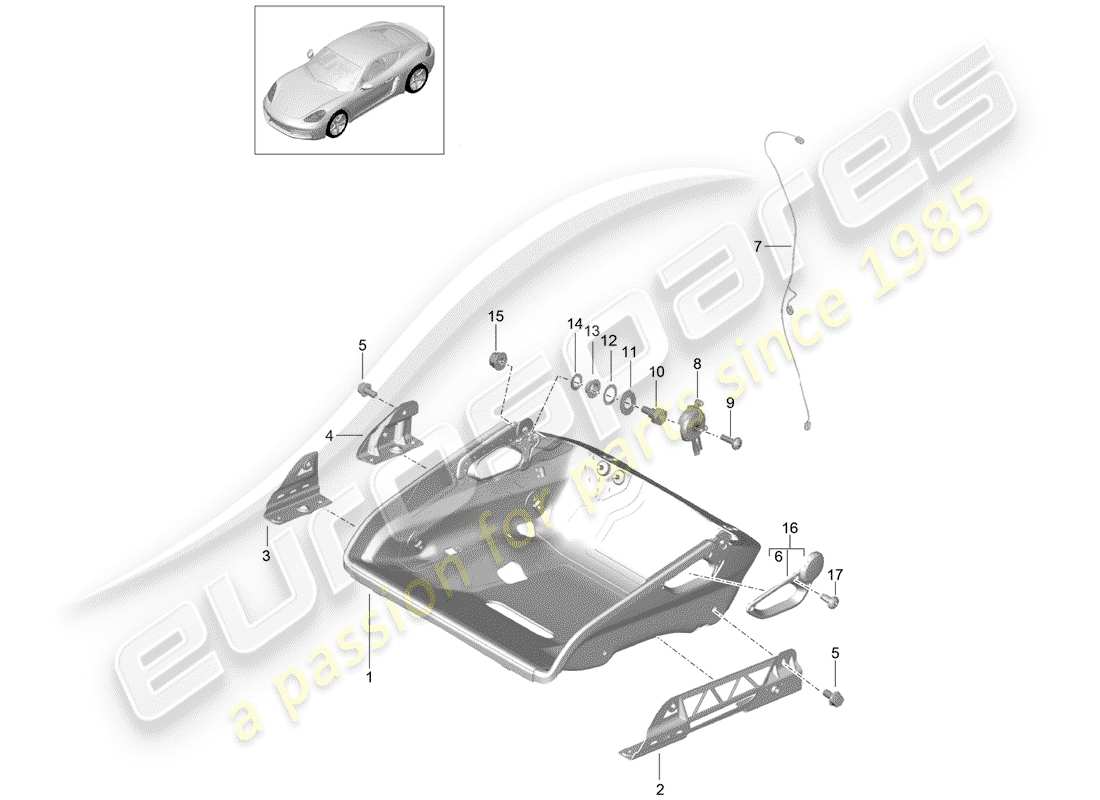 porsche 2019 (718 cayman) diagrama de piezas de seat