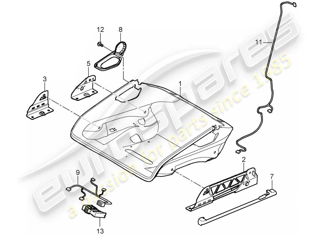 porsche 2009 997-2 turbo / gt2 diagrama de piezas de seat