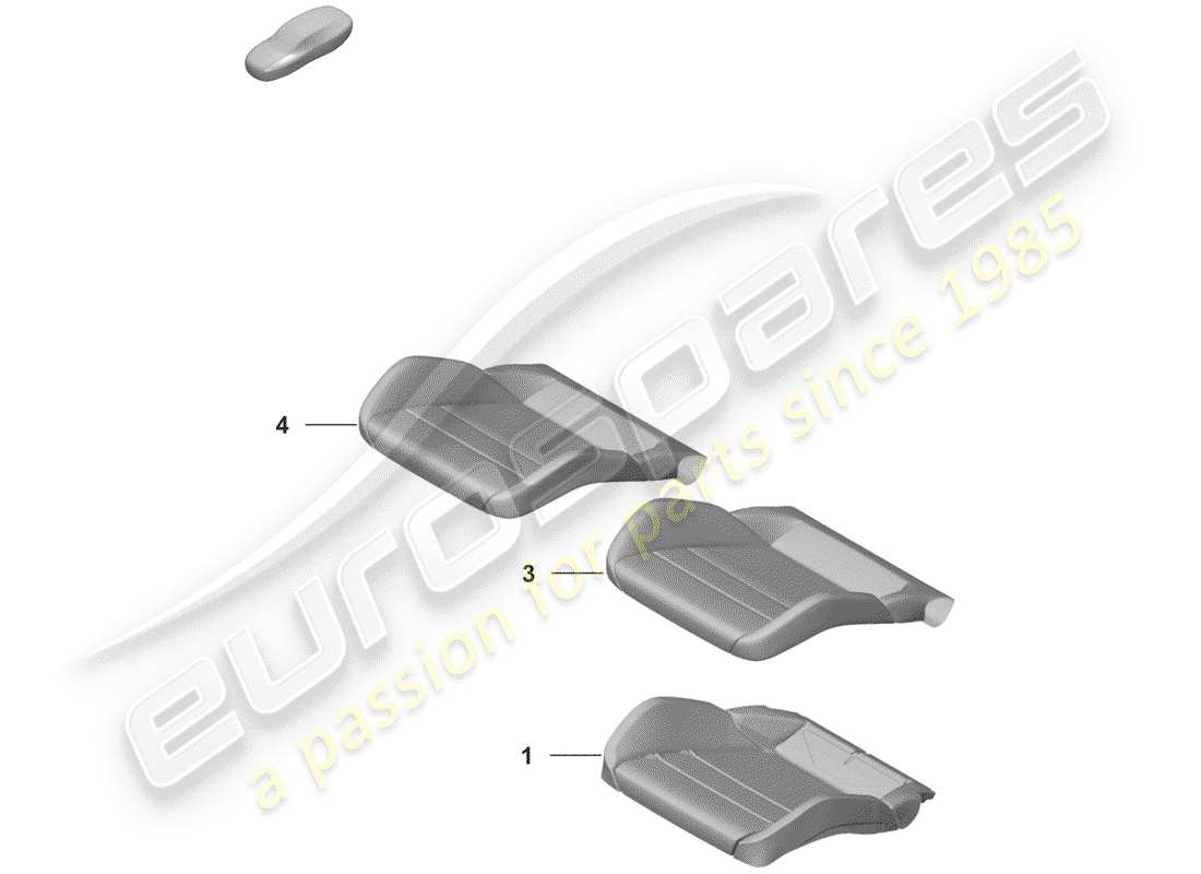 porsche 2020 (992-1) parte de espuma diagrama de piezas