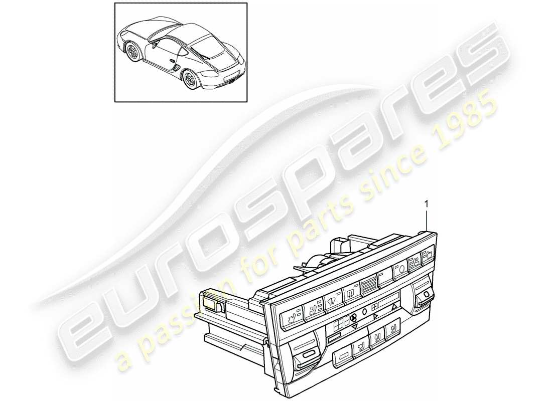 porsche 2011 (987 cayman) diagrama de piezas del interruptor de control