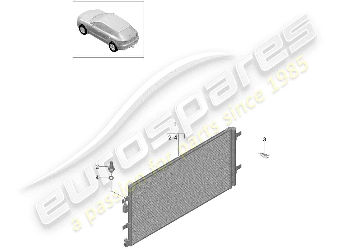 porsche 2016 (macan) diagrama de piezas del condensador