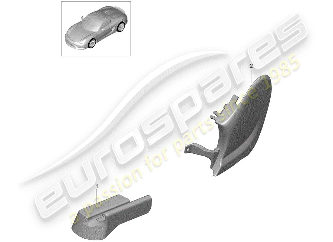 porsche 2016 (981 boxster spyder) diagrama de piezas de seat